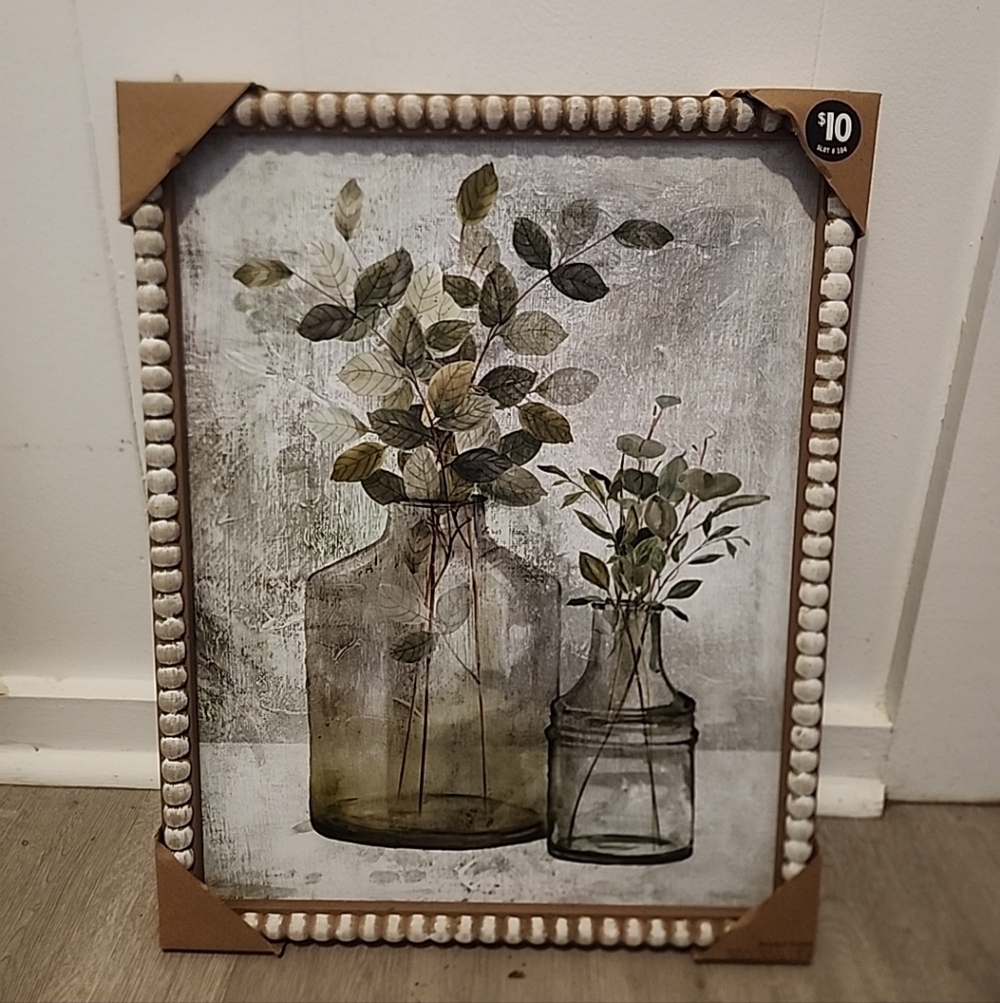Decorative Framed Wall Art with Greenery